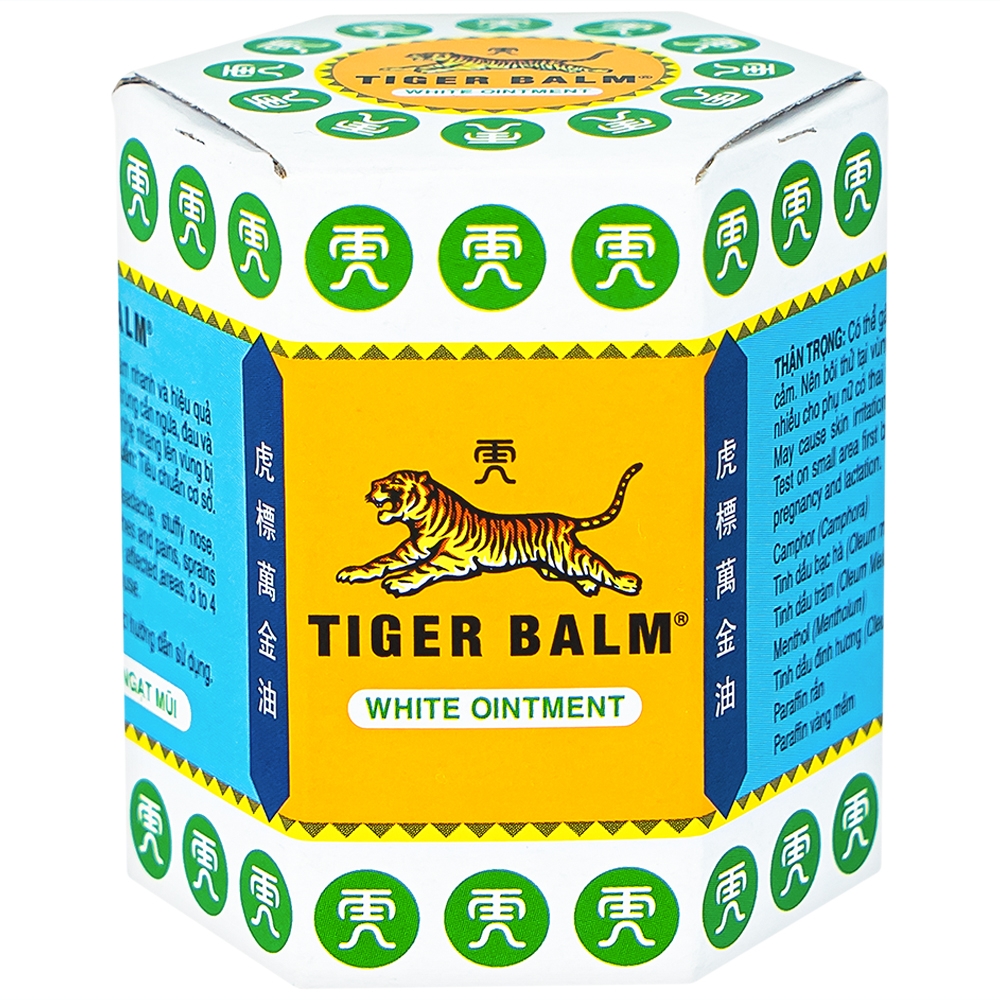 Hình ảnh Thuốc mỡ Tiger Balm White Ointment Haw Par giảm đau đầu và ngạt mũi (30g)