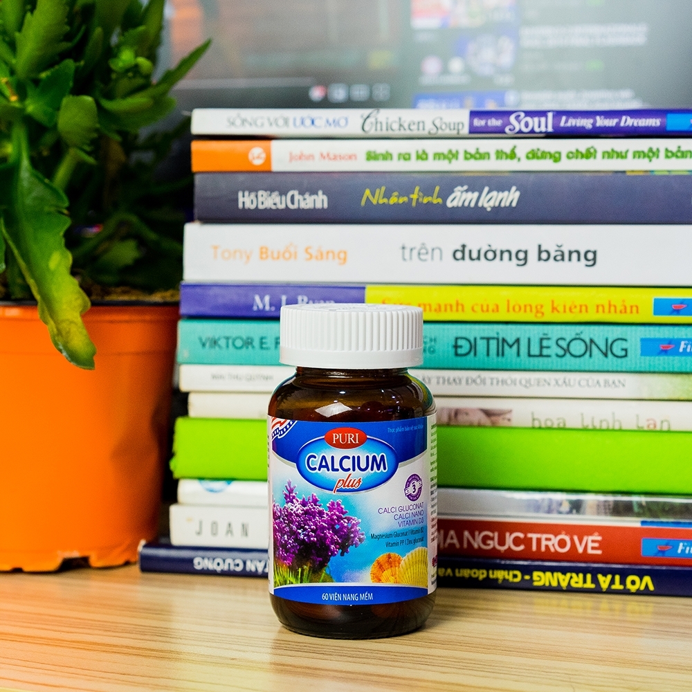 Hình ảnh Viên uống Calcium Plus Puri bổ sung vitamin D, E và khoáng chất, chống oxy hóa (60 viên)