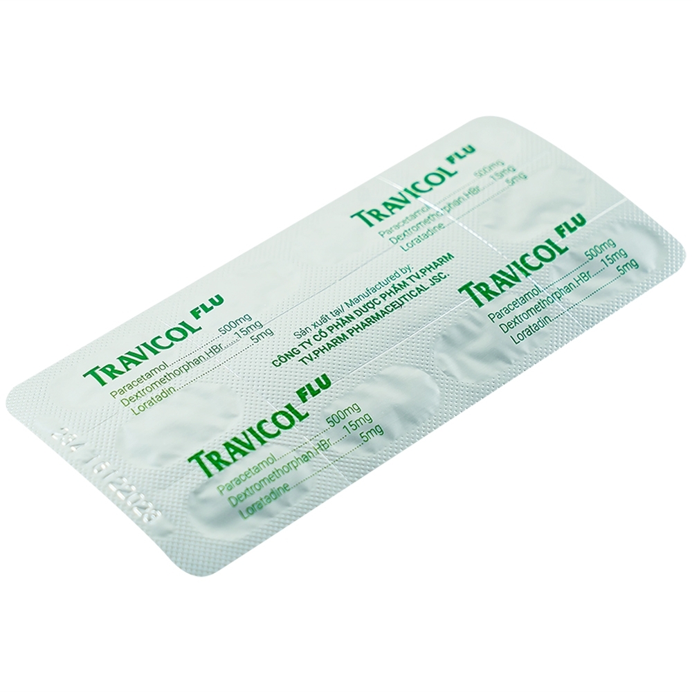 Hình ảnh Thuốc Travicol Flu TV.Pharm giảm nhanh các triệu chứng do cảm cúm (10 vỉ x 10 viên)