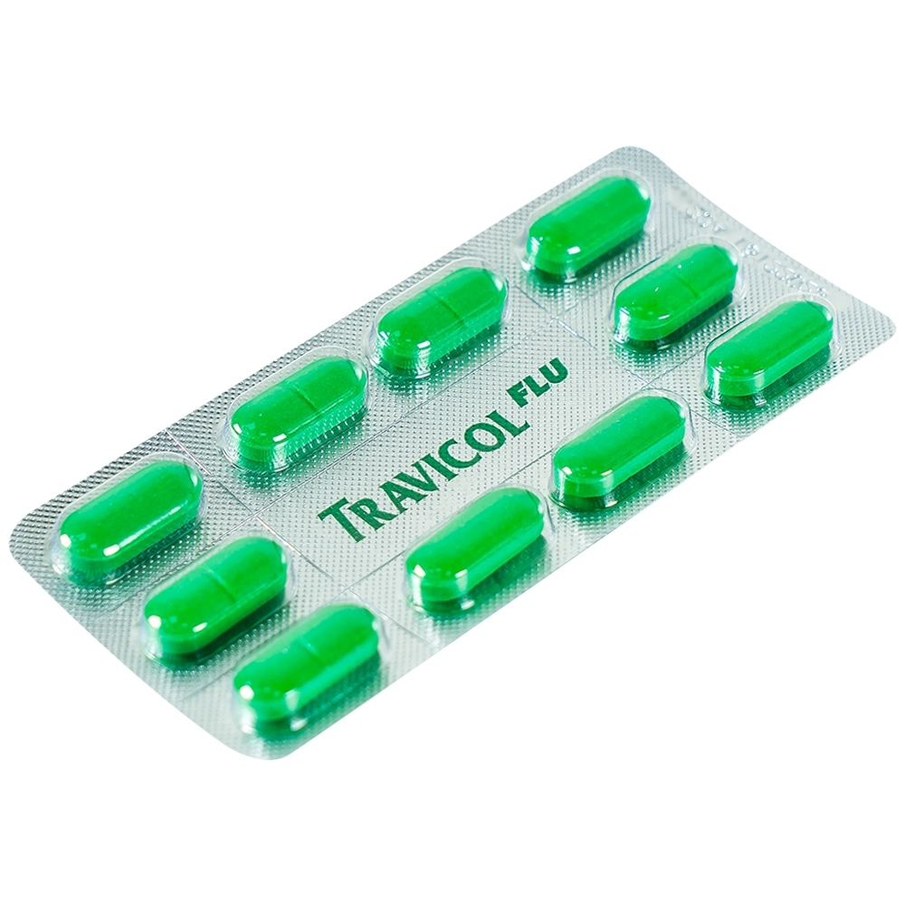 Hình ảnh Thuốc Travicol Flu TV.Pharm giảm nhanh các triệu chứng do cảm cúm (10 vỉ x 10 viên)