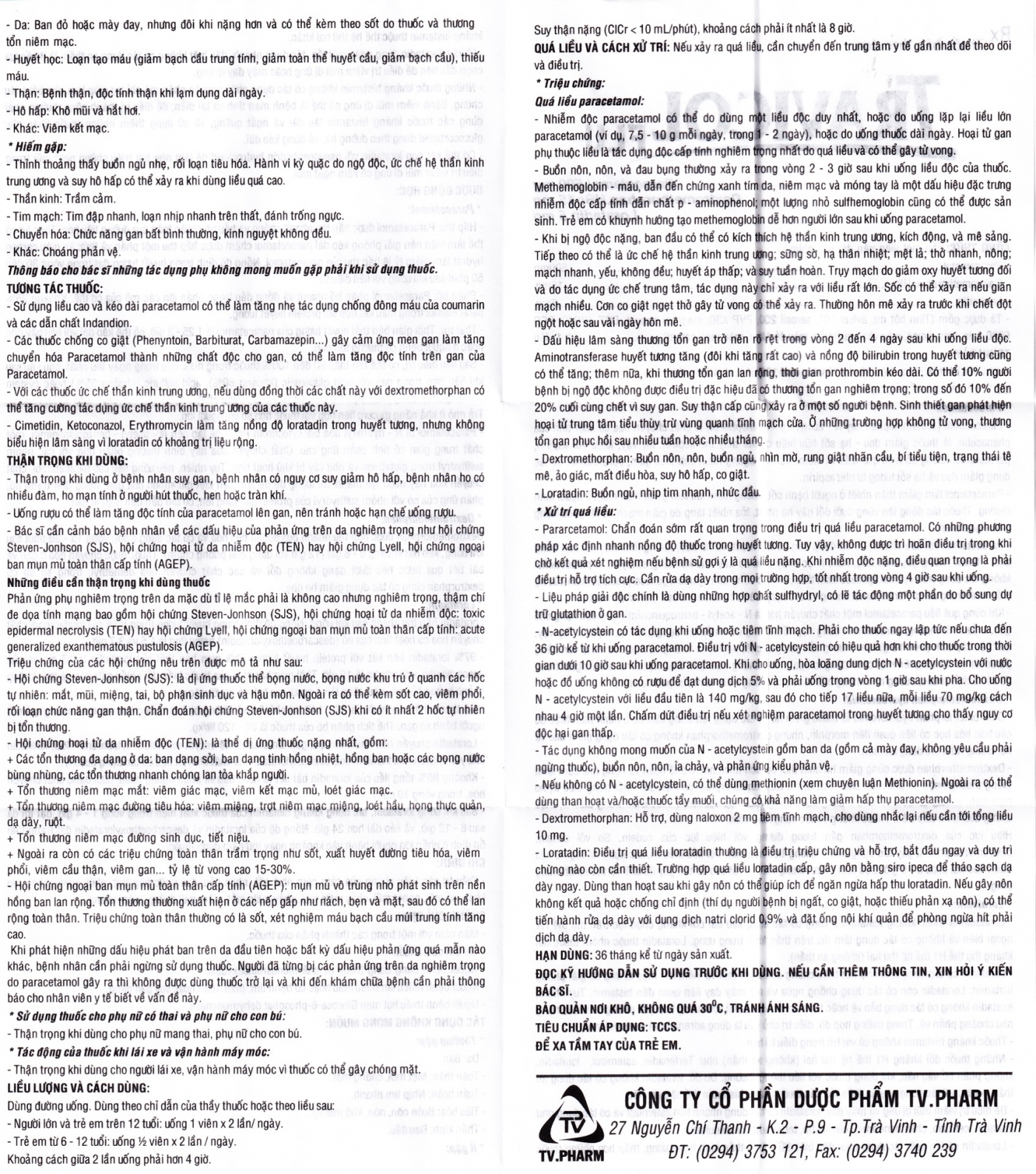 Hình ảnh Thuốc Travicol Flu TV.Pharm giảm nhanh các triệu chứng do cảm cúm (10 vỉ x 10 viên)