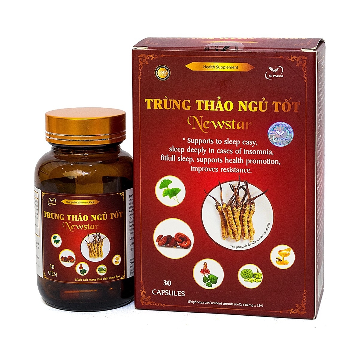 Hình ảnh Viên uống Trùng Thảo Ngủ Tốt Newstar Thành Công hỗ trợ dễ ngủ, ngủ sâu giấc (30 viên)