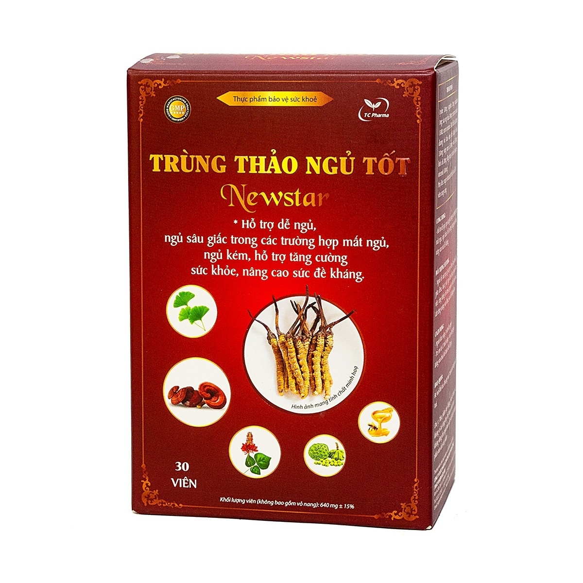 Hình ảnh Viên uống Trùng Thảo Ngủ Tốt Newstar Thành Công hỗ trợ dễ ngủ, ngủ sâu giấc (30 viên)