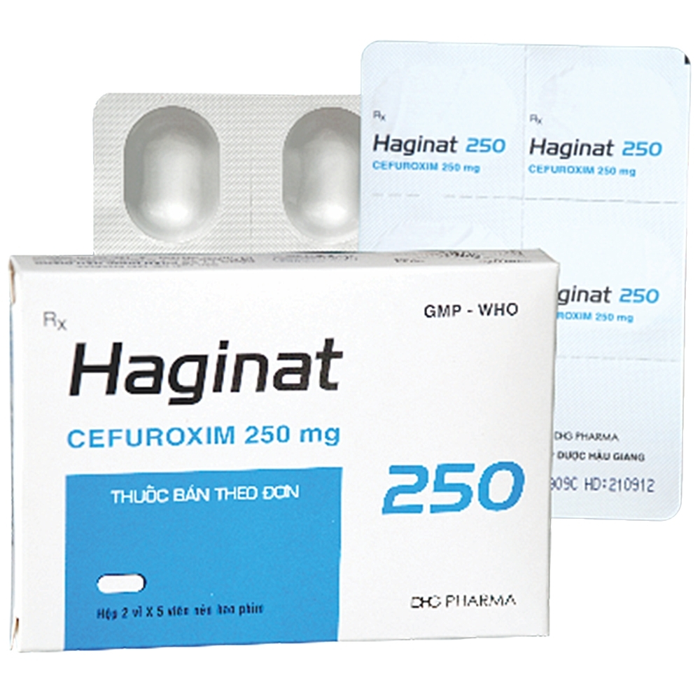 Hình ảnh Thuốc Haginat 250 DHG điều trị nhiễm khuẩn (2 vỉ x 5 viên)