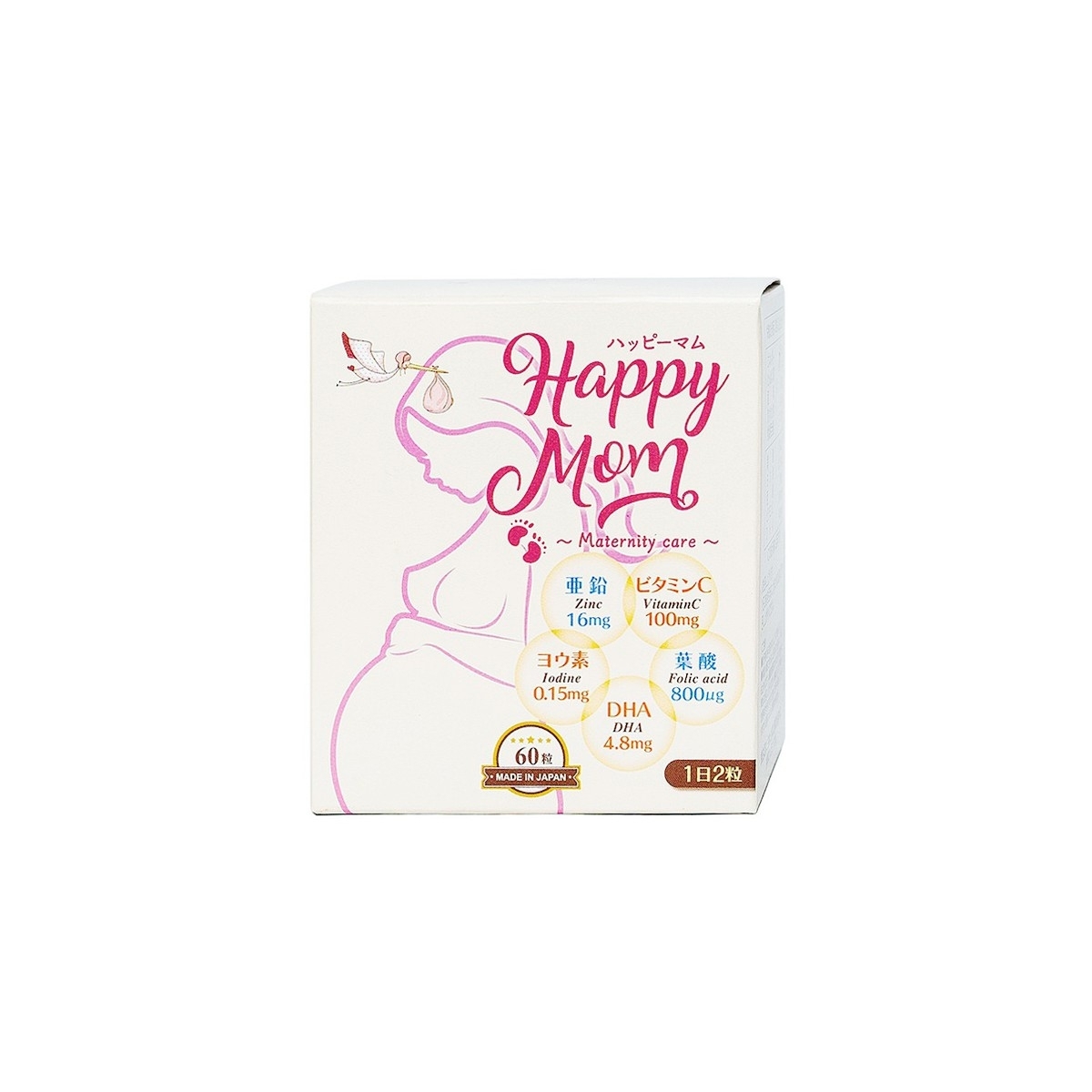 Hình ảnh Viên uống Happy Mom Jpanwell bổ sung vitamin và khoáng chất (60 viên)