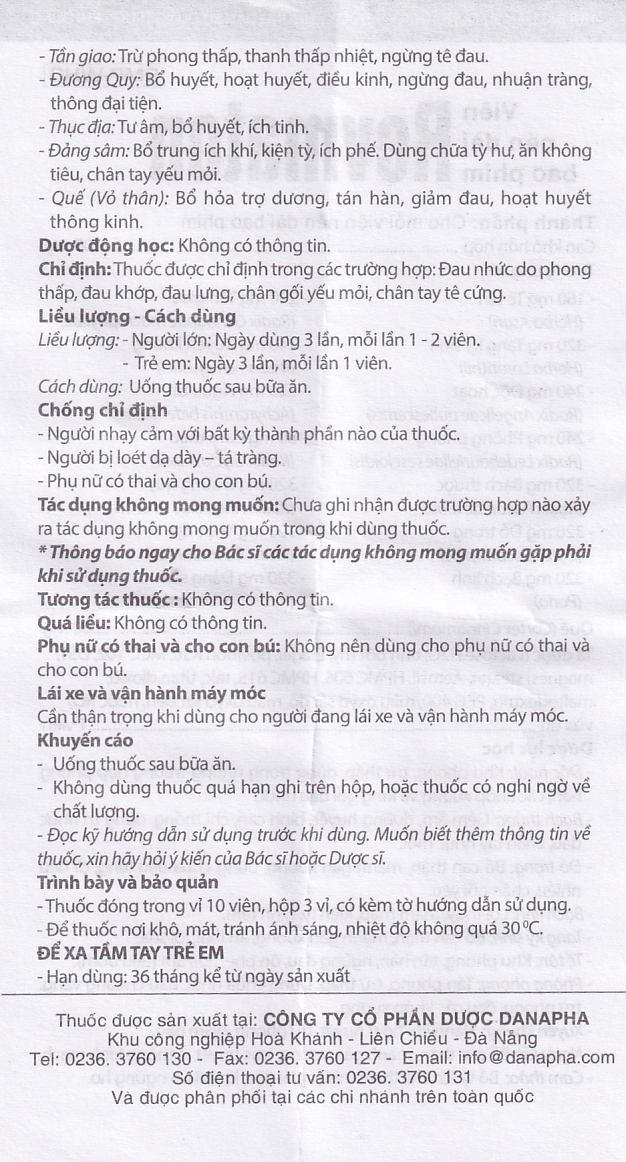 Hình ảnh Thuốc Revmaton Danapha điều trị đau nhức do phong thấp (3 vỉ x 10 viên)