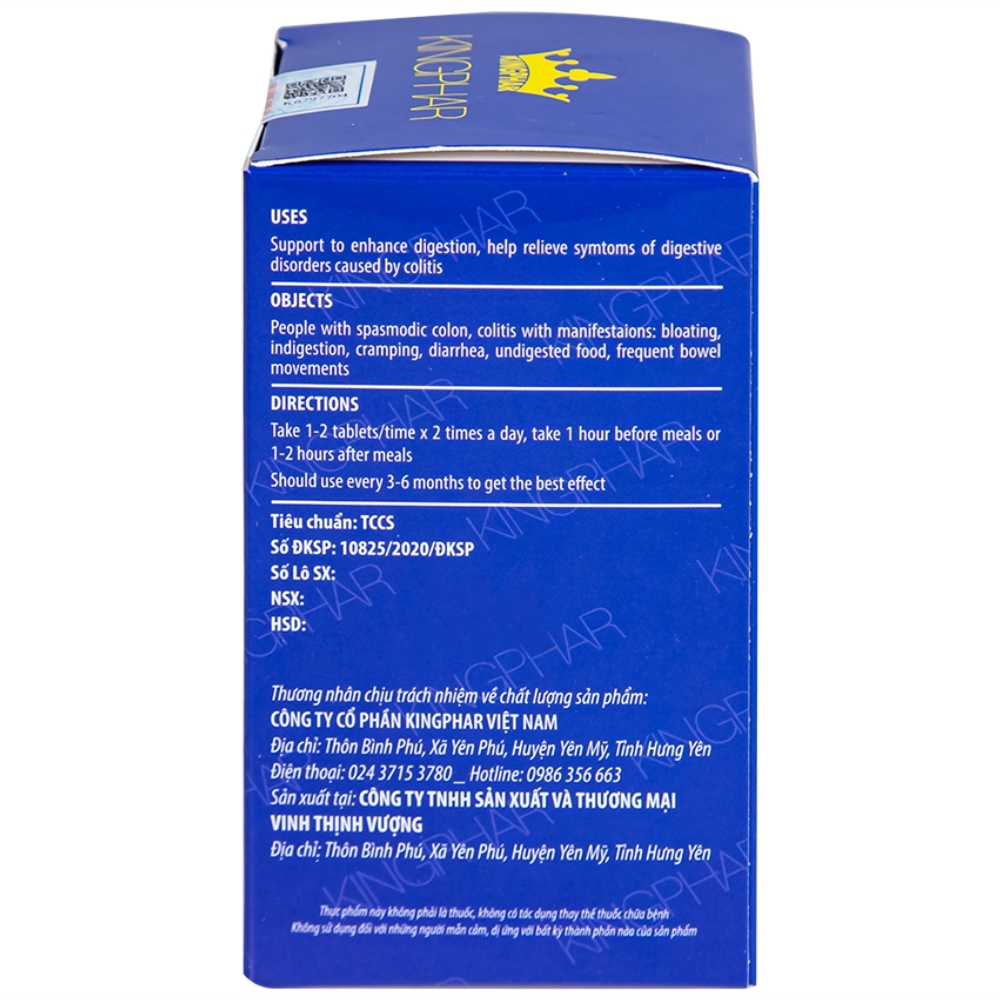 Hình ảnh Viên uống Tràng Bát Vị-Codanbe Kingphar dùng cho người bị đại tràng co thắt, viêm đại tràng (60 viên)
