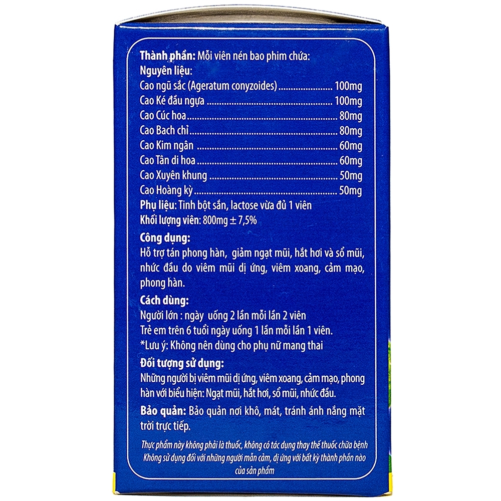 Hình ảnh Viên uống Agera Extra Kingphar hỗ trợ giảm ngạt mũi, hắt hơi (60 viên)