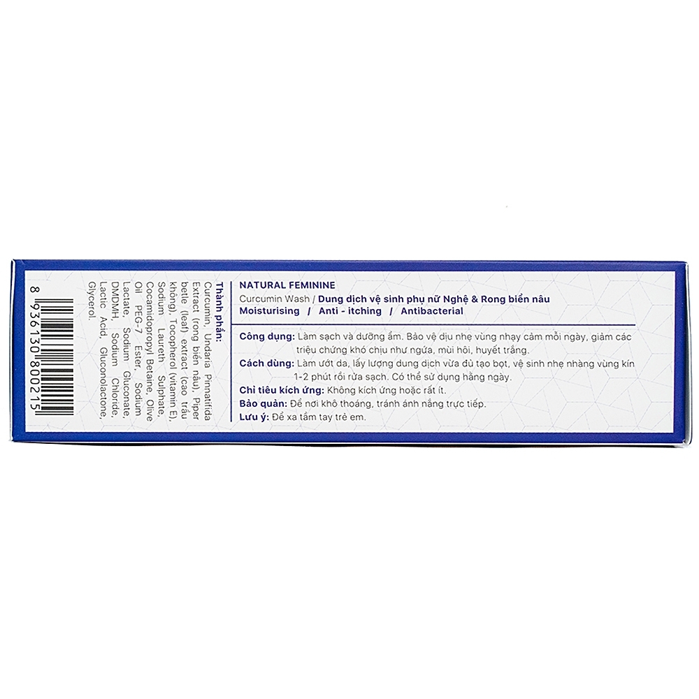 Hình ảnh Dung dịch vệ sinh phụ nữ Natural Feminine Curcumin Wash 100ml làm sạch, dưỡng ẩm da nhạy cảm