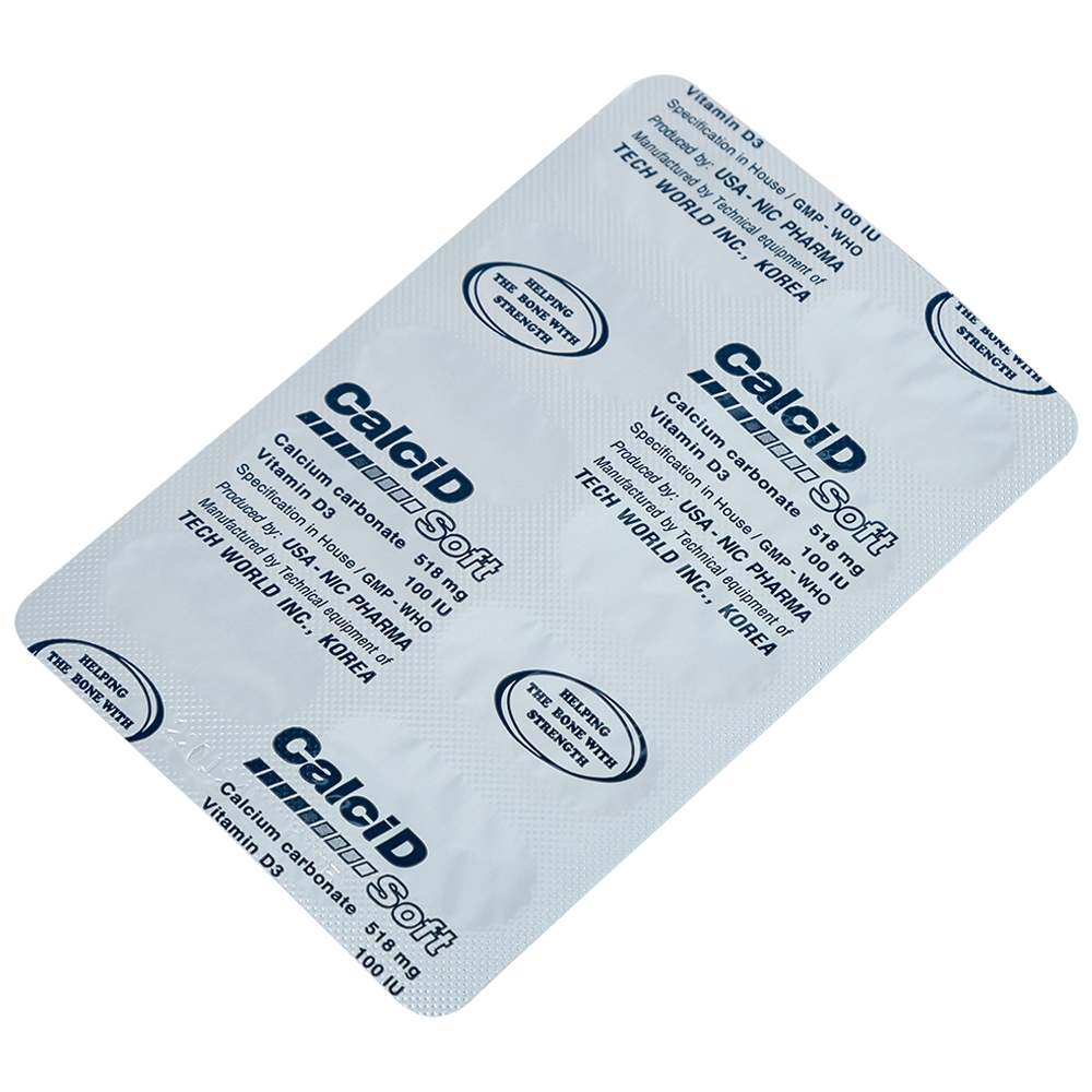 Hình ảnh Thuốc Calcid Soft cung cấp Calci và Vitamin D, giúp xương chắc khỏe (10 vỉ x 10 viên)