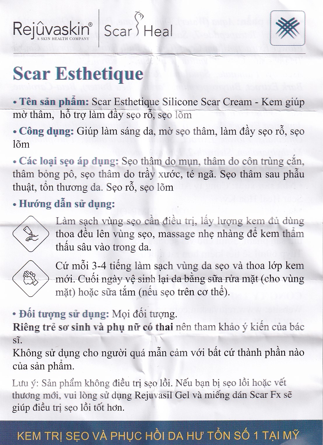 Hình ảnh Kem Rejuvaskin Scar Esthetique làm mờ sẹo, mờ vết thâm trên da (10ml)