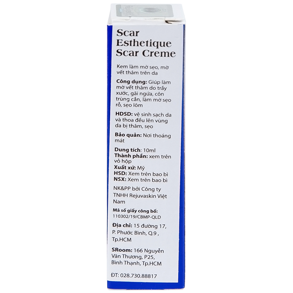 Hình ảnh Kem Rejuvaskin Scar Esthetique làm mờ sẹo, mờ vết thâm trên da (10ml)