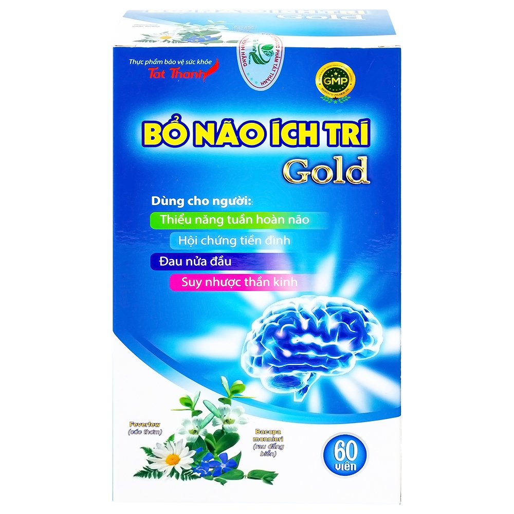 Hình ảnh Bổ não Ích Trí Gold hỗ trợ giảm triệu chứng suy giảm tuần hoàn não, đau nửa đầu (60 viên)