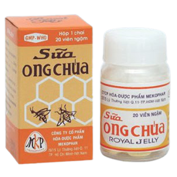 Hình ảnh Viên ngậm Sữa Ong Chúa Mekophar bồi dưỡng cho người già, người bệnh, phụ nữ sau sinh (20 viên)