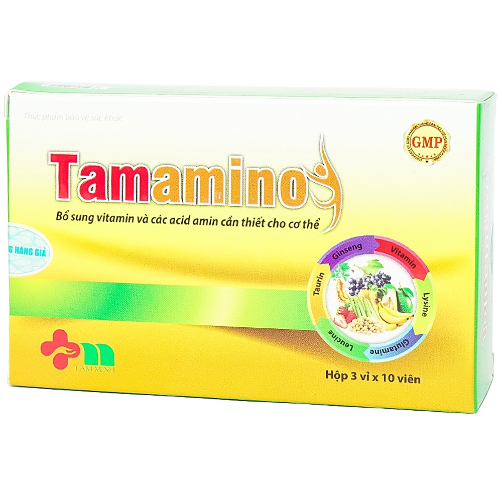 Hình ảnh Viên uống Tamamino Tâm Minh bổ sung vitamin, tăng sức đề kháng (3 vỉ x 10 viên)