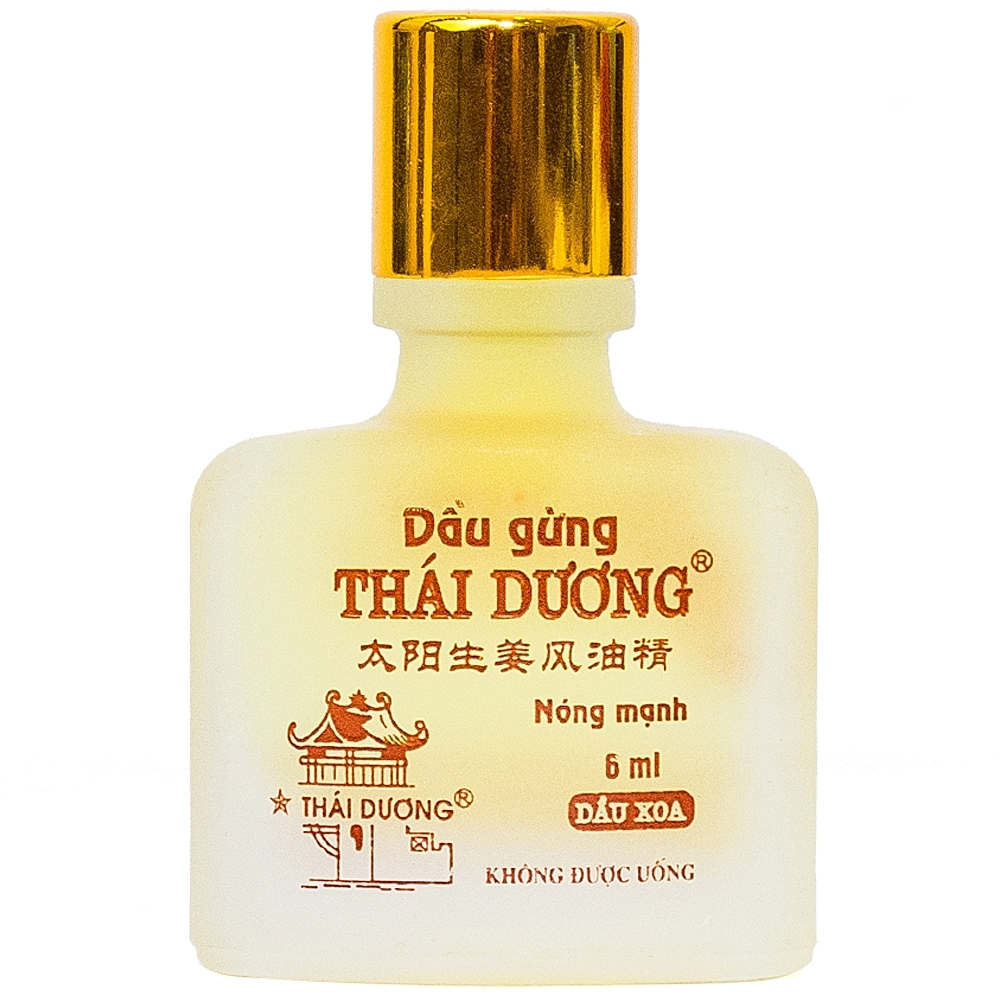 Hình ảnh Dầu gừng Thái Dương điều trị đau đầu, đau lưng, đau dây thần kinh vai gáy (6ml)