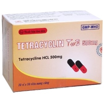 Hình ảnh Thuốc Tetracyclin TW3 500mg điều trị nhiễm khuẩn, bệnh dịch hạch (10 vỉ x 10 viên)