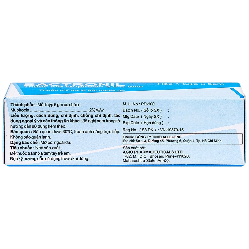 Hình ảnh Thuốc mỡ Bactronil 2% Agio điều trị các nhiễm khuẩn da (5g)