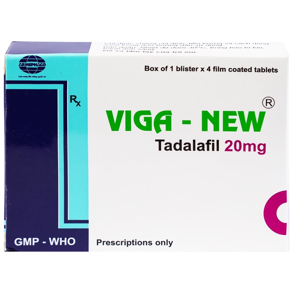 Hình ảnh Thuốc Viga-New 20mg Armephaco điều trị rối loạn cương dương (1 vỉ x 4 viên)