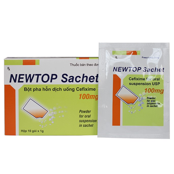 Hình ảnh Bột pha hỗn dịch uống Newtop Sachet 100mg Maxim điều trị nhiễm khuẩn (10 gói x 1g)