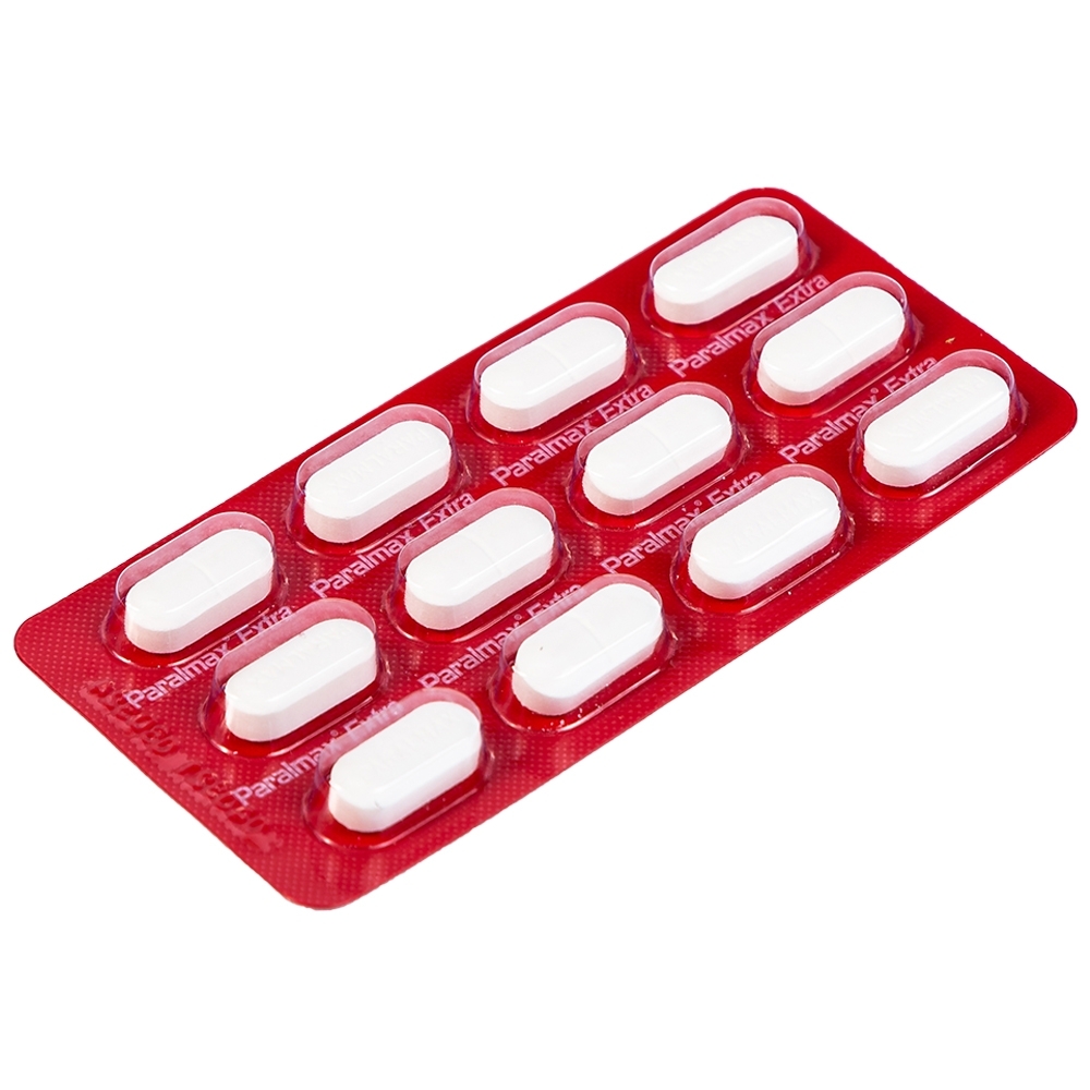 Hình ảnh Viên nén Paralmax Extra 500mg/65mg Boston giảm đau nhẹ đến trung bình và hạ sốt  (15 vỉ x 12 viên)