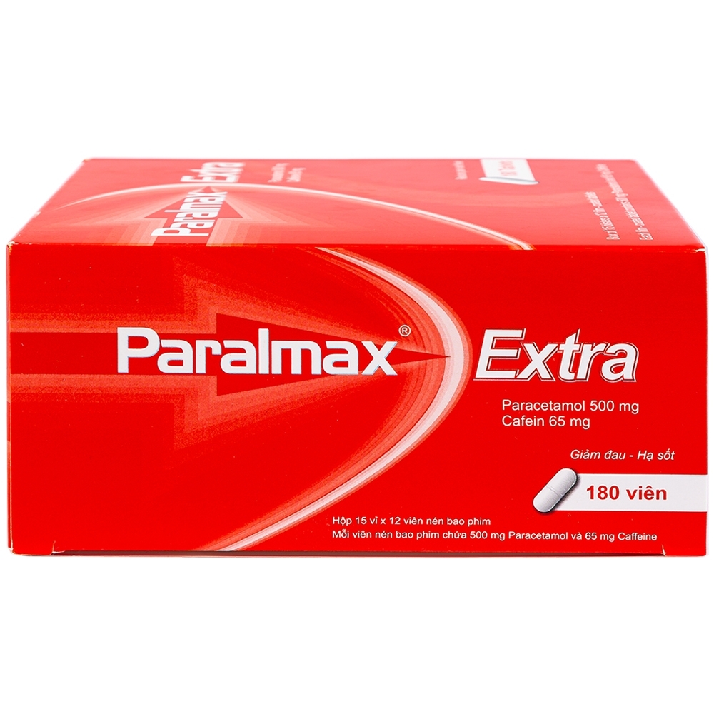 Hình ảnh Viên nén Paralmax Extra 500mg/65mg Boston giảm đau nhẹ đến trung bình và hạ sốt  (15 vỉ x 12 viên)
