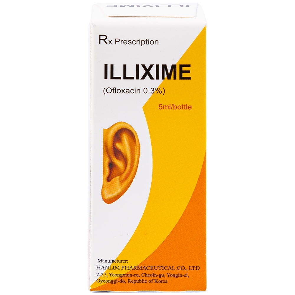 Hình ảnh Dung dịch nhỏ tai ILLixime 0.3% Hanlim điều trị viêm tai ngoài, viêm tai giữa mạn tính (5ml)
