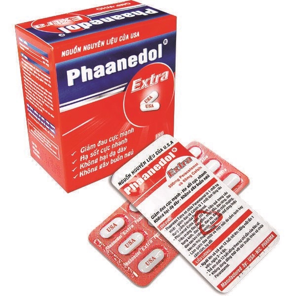 Hình ảnh Viên nén Phaanedol Extra Usa - Nic Pharma giảm nhức đầu, đau răng, đau bụng kinh (180 viên)