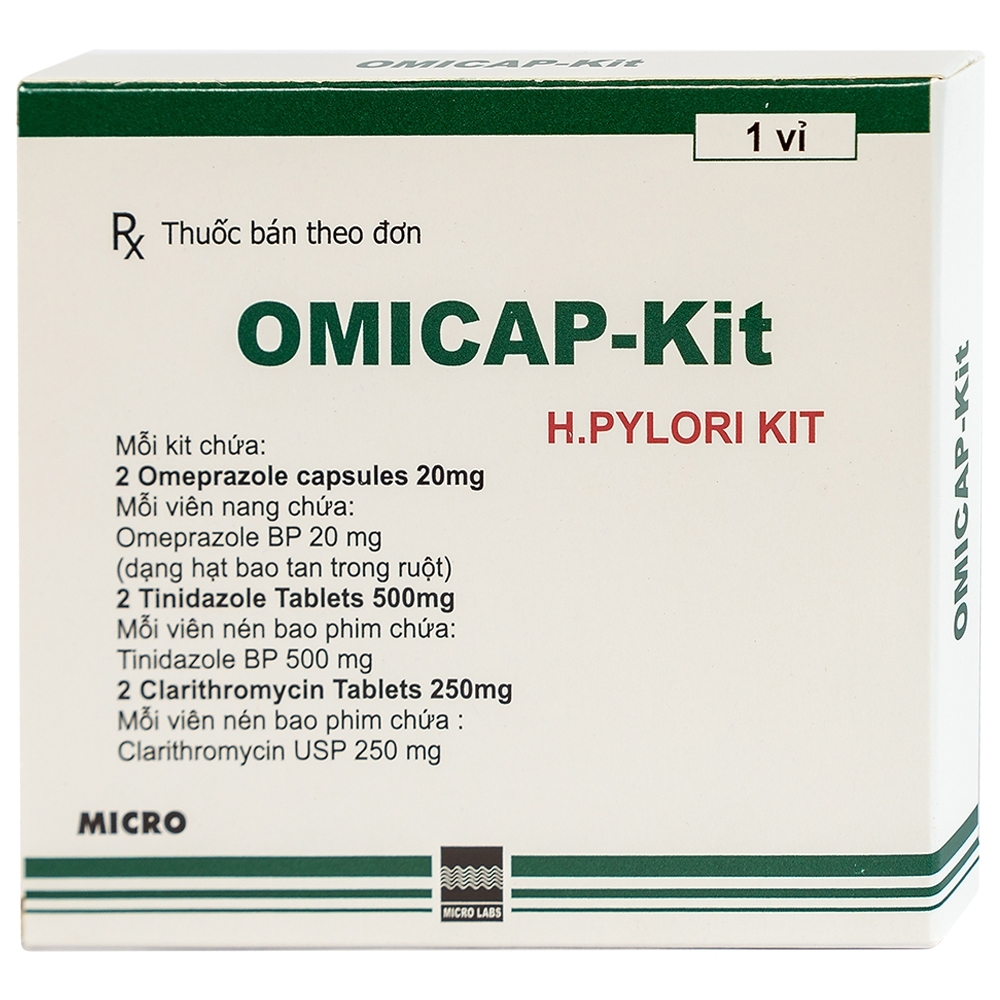 Hình ảnh Thuốc Omicap-Kit Micro điều trị viêm dạ dày mãn tính, loét dạ dày - tá tràng (7 kít)