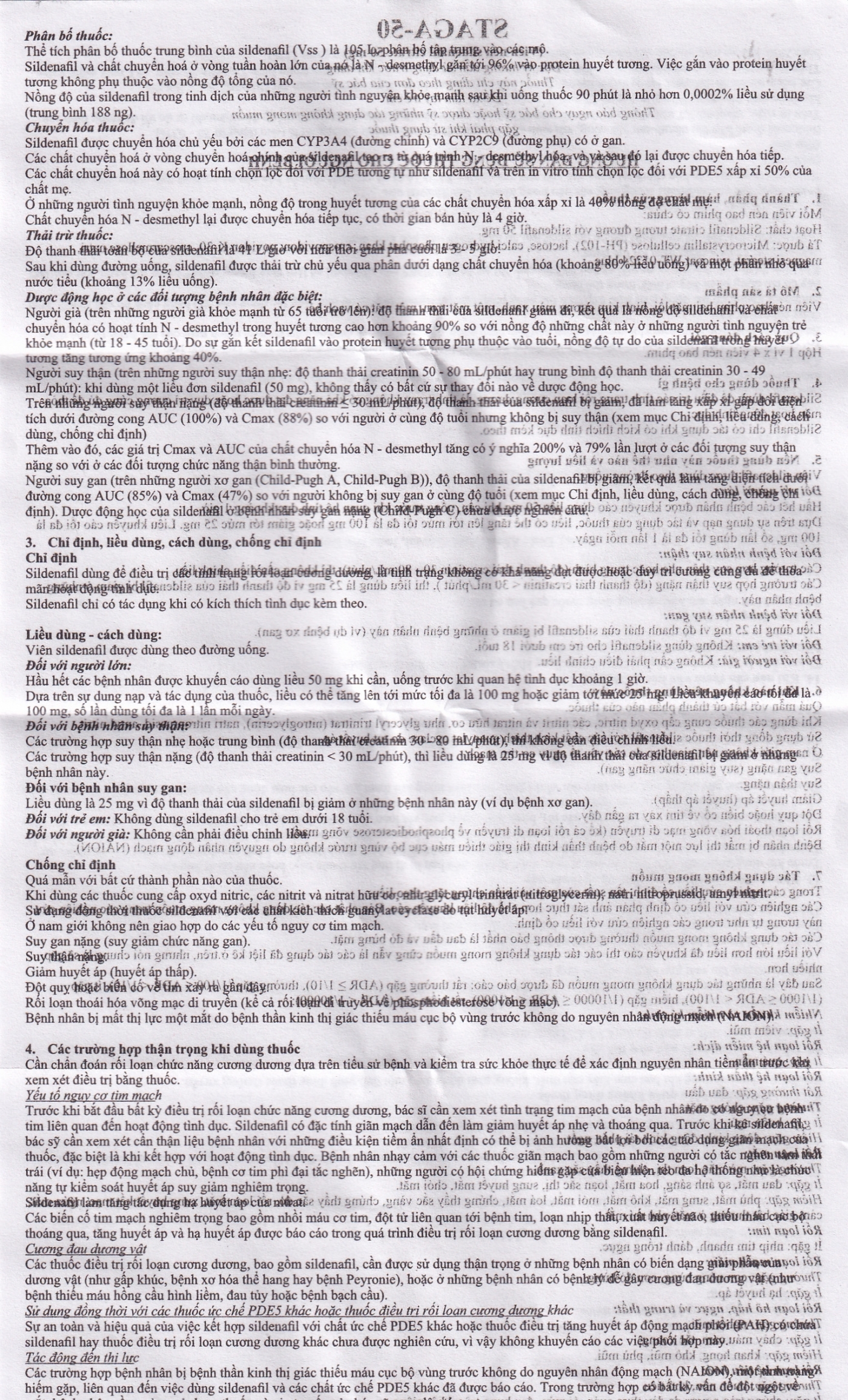 Hình ảnh Thuốc Sildenafil Citrate STAGA-50 Stallion điều trị rối loạn cương dương (1 vỉ x 4 viên)