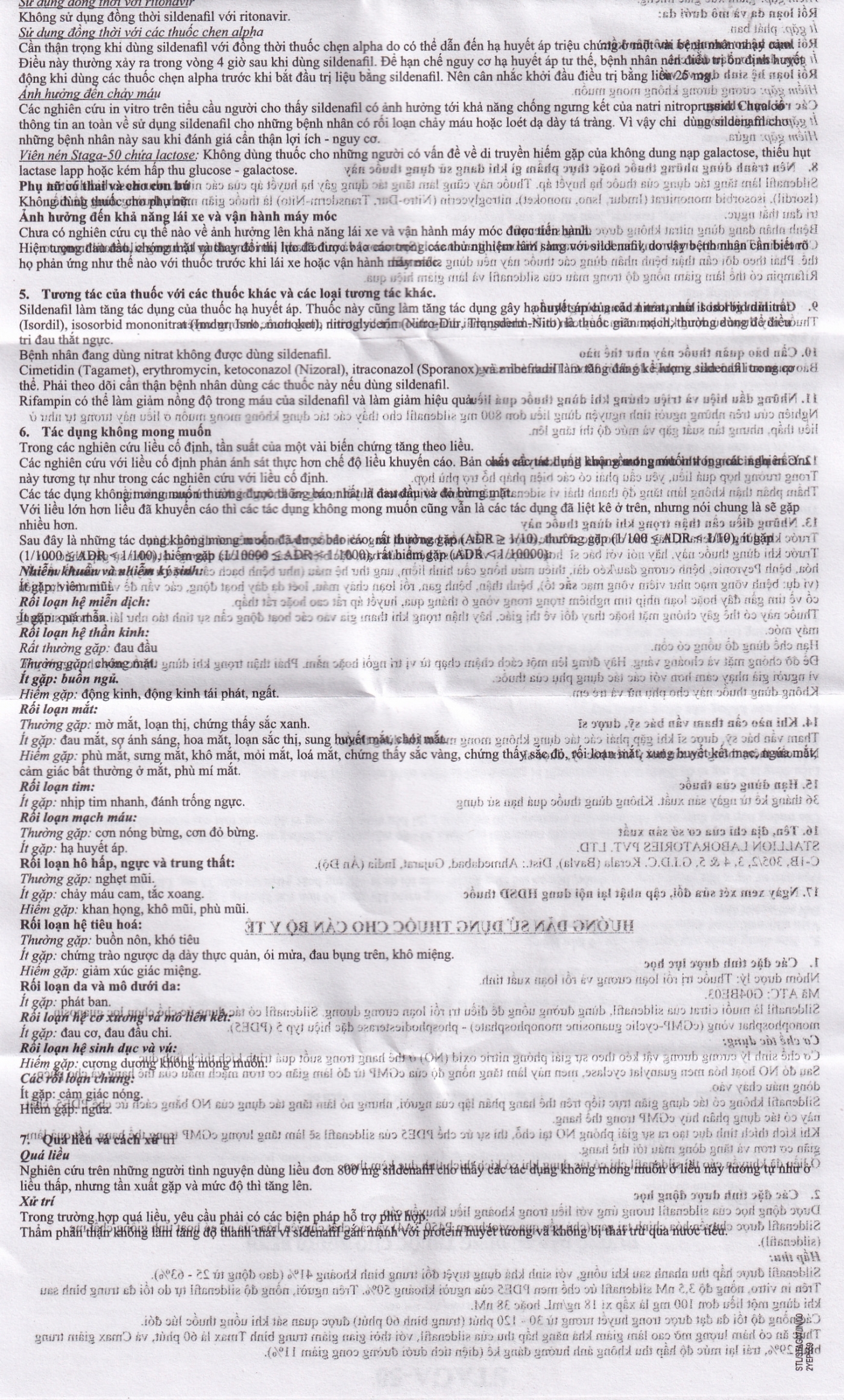 Hình ảnh Thuốc Sildenafil Citrate STAGA-50 Stallion điều trị rối loạn cương dương (1 vỉ x 4 viên)