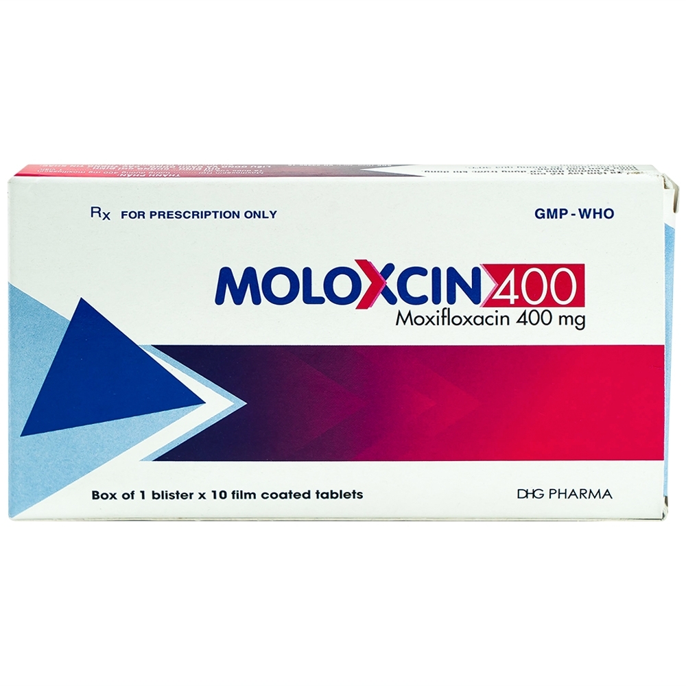 Hình ảnh Thuốc Moloxcin 400 DHG điều trị các chứng nhiễm khuẩn, viêm phổi (1 vỉ x 10 viên)