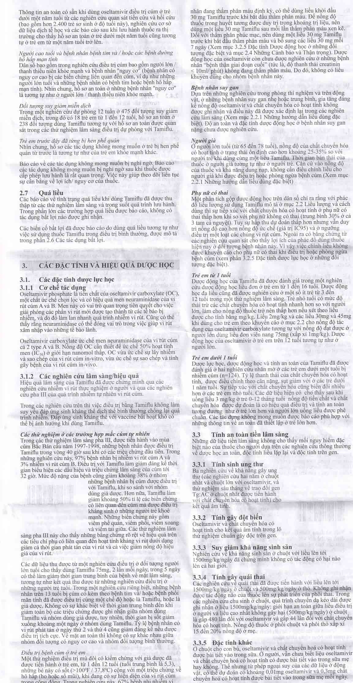 Hình ảnh Thuốc Tamiflu Roche điều trị bệnh cúm (1 vỉ x 10 viên)