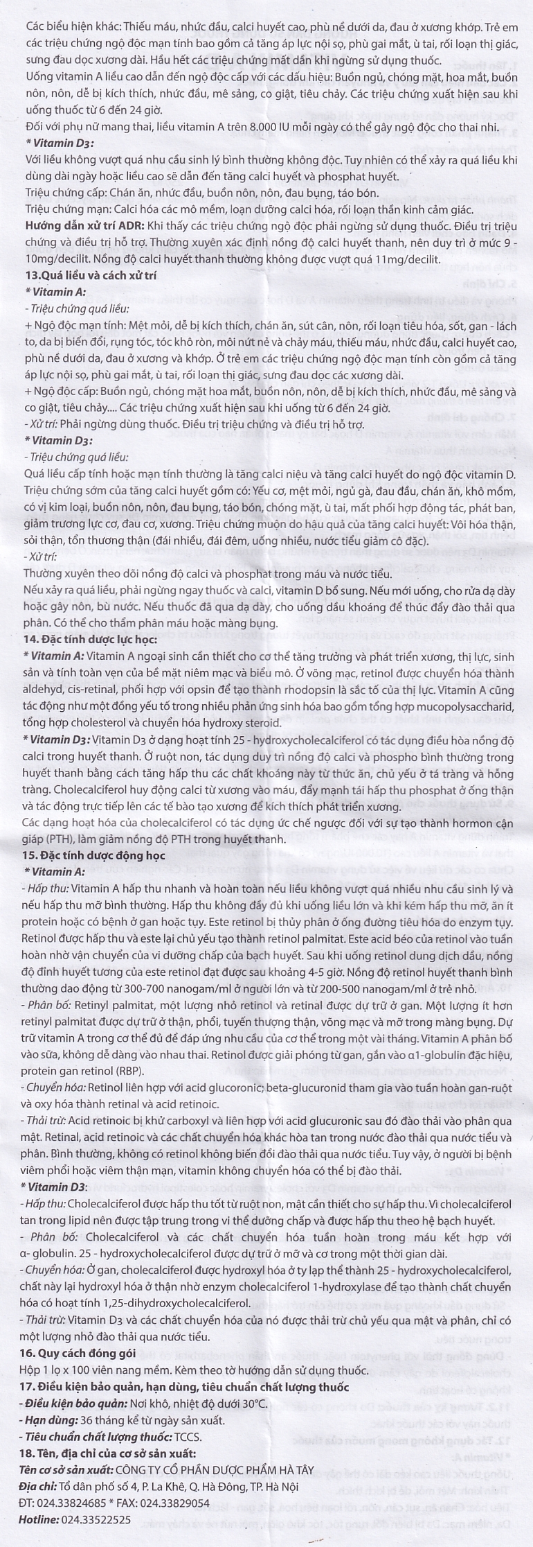 Hình ảnh Thuốc Vitamin A-D Hataphar phòng và điều trị thiếu Vitamin A và D (100 viên)