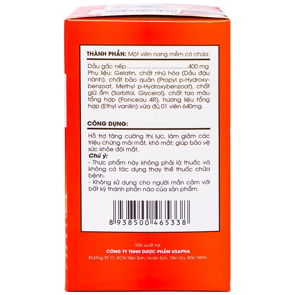 Hình ảnh Viên uống Dầu Gấc Tuệ Linh hỗ trợ bảo vệ sức khỏe đôi mắt, tăng cường thị lực (60 viên)