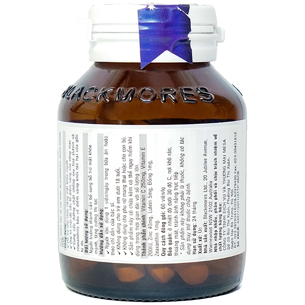 Hình ảnh Viên uống Blackmores Macu-Vision Plus hỗ trợ chức năng mắt khỏe mạnh (60 viên)