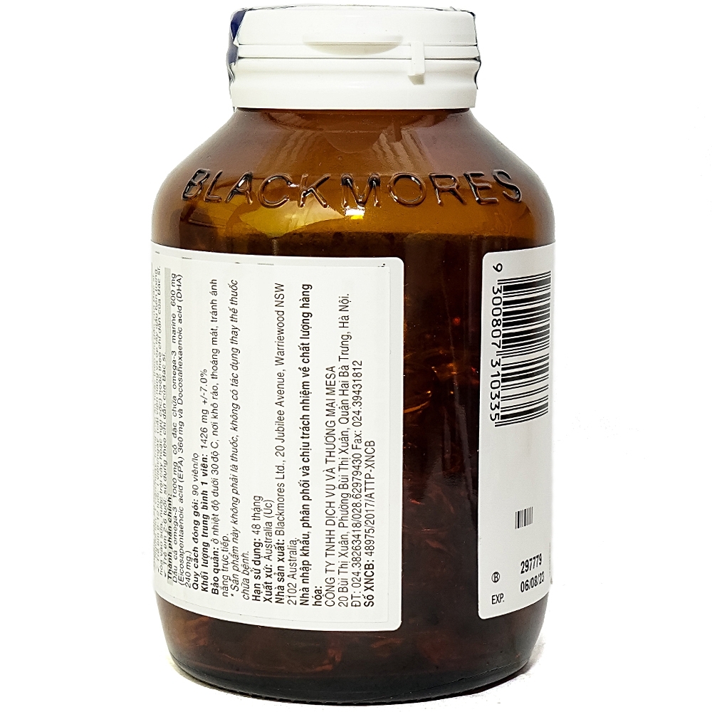 Hình ảnh Viên dầu cá Blackmores Omega Daily Concentrated Fish Oil bổ sung omega 3, nâng cao sức khỏe (90 viên)