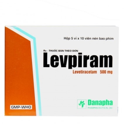 Hình ảnh Viên nén Levpiram 500mg Danapha điều trị động kinh khởi phát cục bộ (5 vỉ x 10 viên)