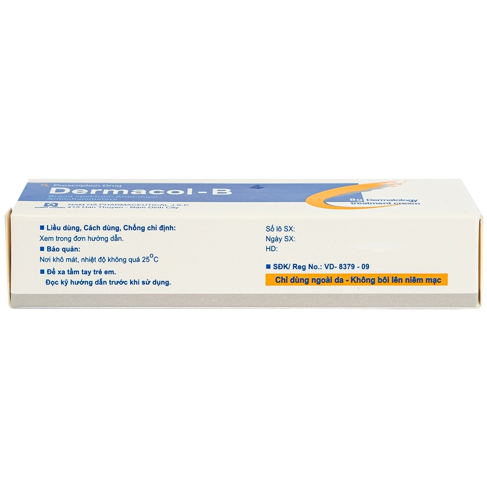Hình ảnh Kem bôi da Dermacol-B Nam Hà chống viêm, chống nấm da phổ rộng (8g)