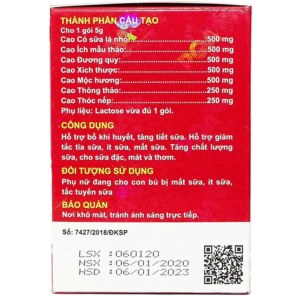 Hình ảnh Cốm Lợi Sữa PQA lợi sữa, tăng chất lượng sữa (25 gói x 5g)