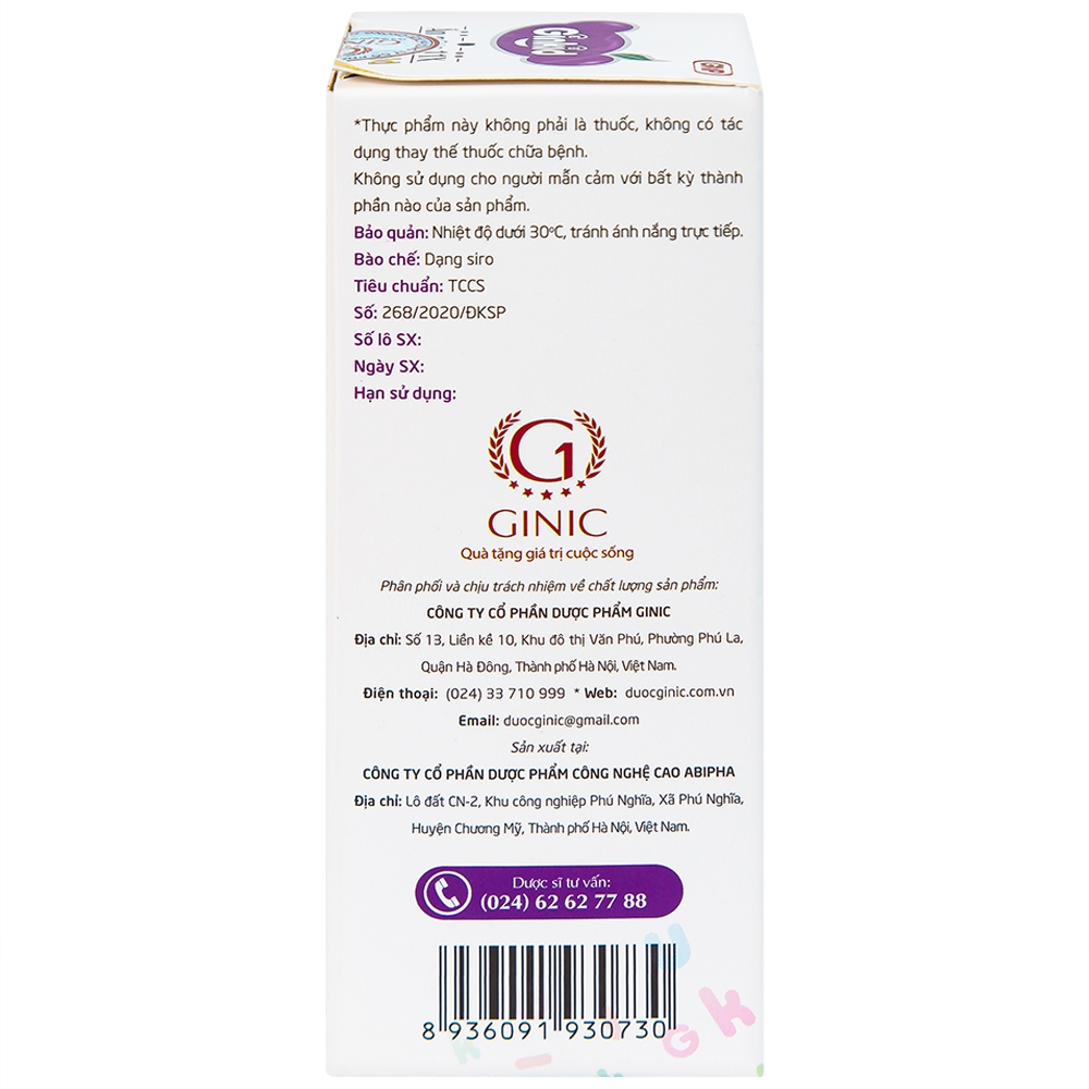 Hình ảnh Siro Ginkid Ăn Ngon 11X Gold GINIC hỗ trợ kích thích tiêu hóa (125ml)