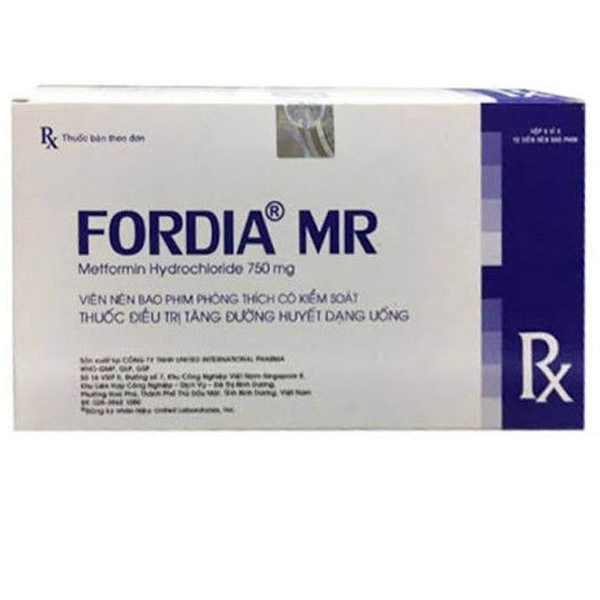 Hình ảnh Thuốc Fordia MR 750mg United điều trị tiểu đường típ 2 (6 vỉ x 10 viên)