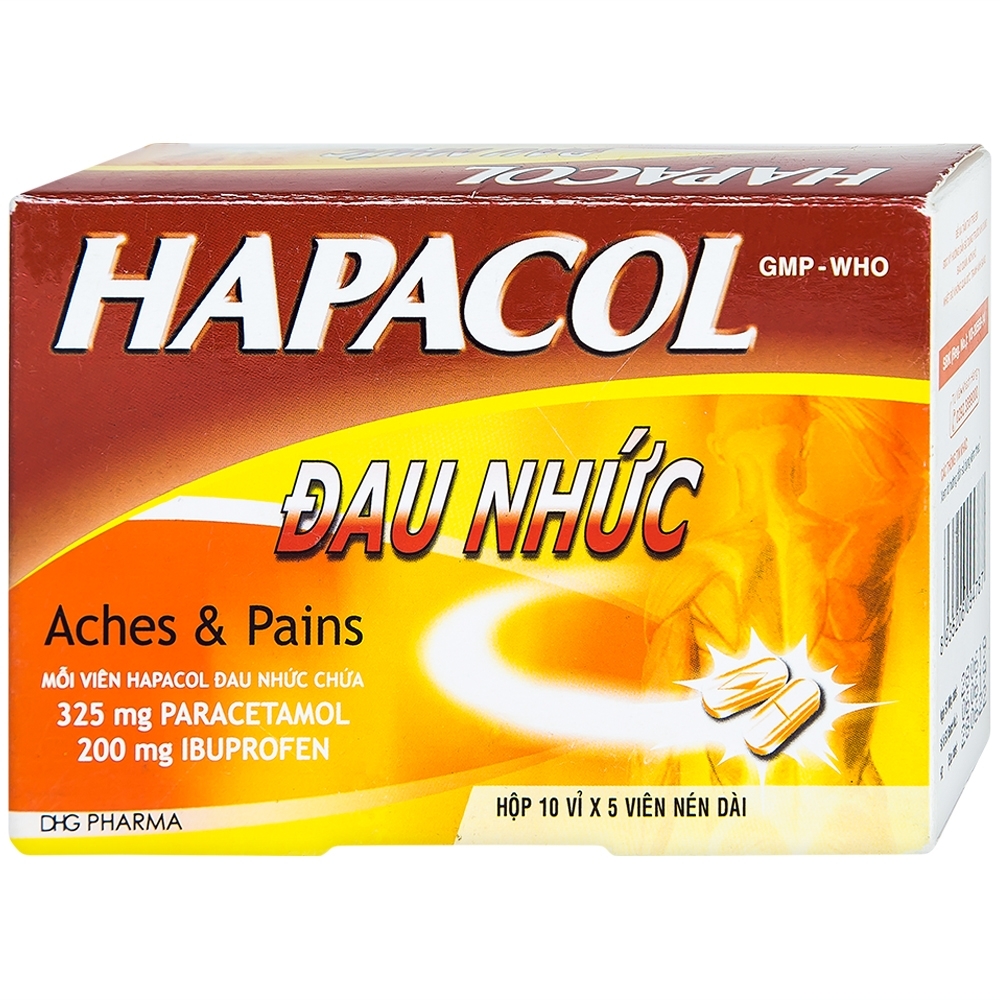 Hình ảnh Thuốc Hapacol Đau Nhức DHG giảm đau, kháng viêm (10 vỉ x 5 viên)
