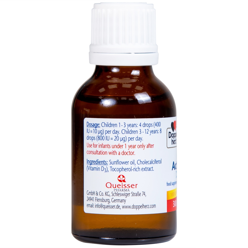 Hình ảnh Siro Kinder Active D3 Drops Doppelherz Aktiv bổ sung vitamin D3, tăng cường sức đề kháng (30ml)