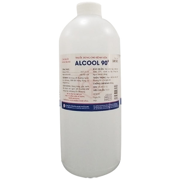 Hình ảnh Cồn thuốc dùng ngoài Alcool 90 độ OPC sát trùng vết thương ngoài da, vật dụng (1L)
