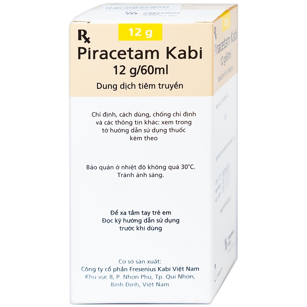 Hình ảnh Dịch truyền Piracetam Kabi 12g/60ml Fresenius Kabi điều trị triệu chứng chóng mặt (60ml)