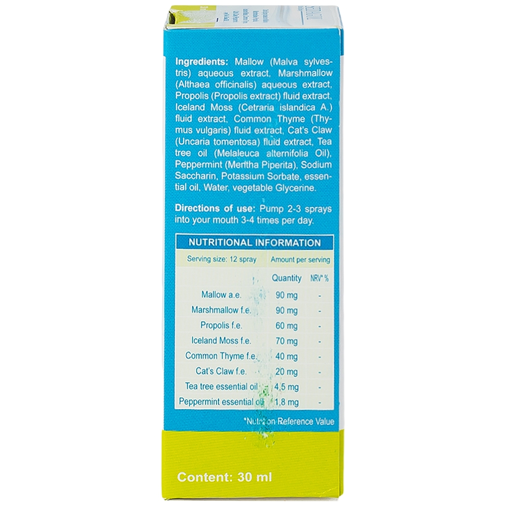 Hình ảnh Dung dịch xịt họng Sedagol Pro-Bio hỗ trợ bảo vệ vùng họng, giảm ho, viêm họng, dịu họng (30ml)