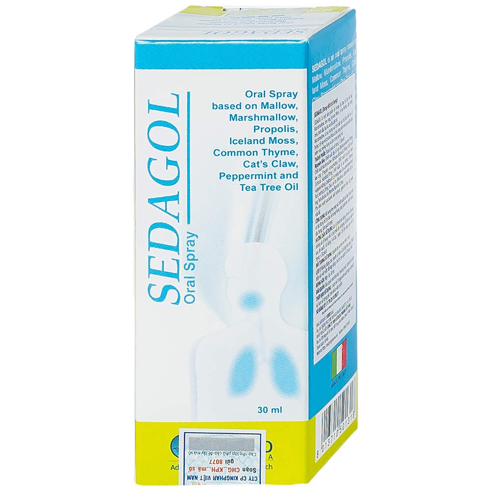 Hình ảnh Dung dịch xịt họng Sedagol Pro-Bio hỗ trợ bảo vệ vùng họng, giảm ho, viêm họng, dịu họng (30ml)