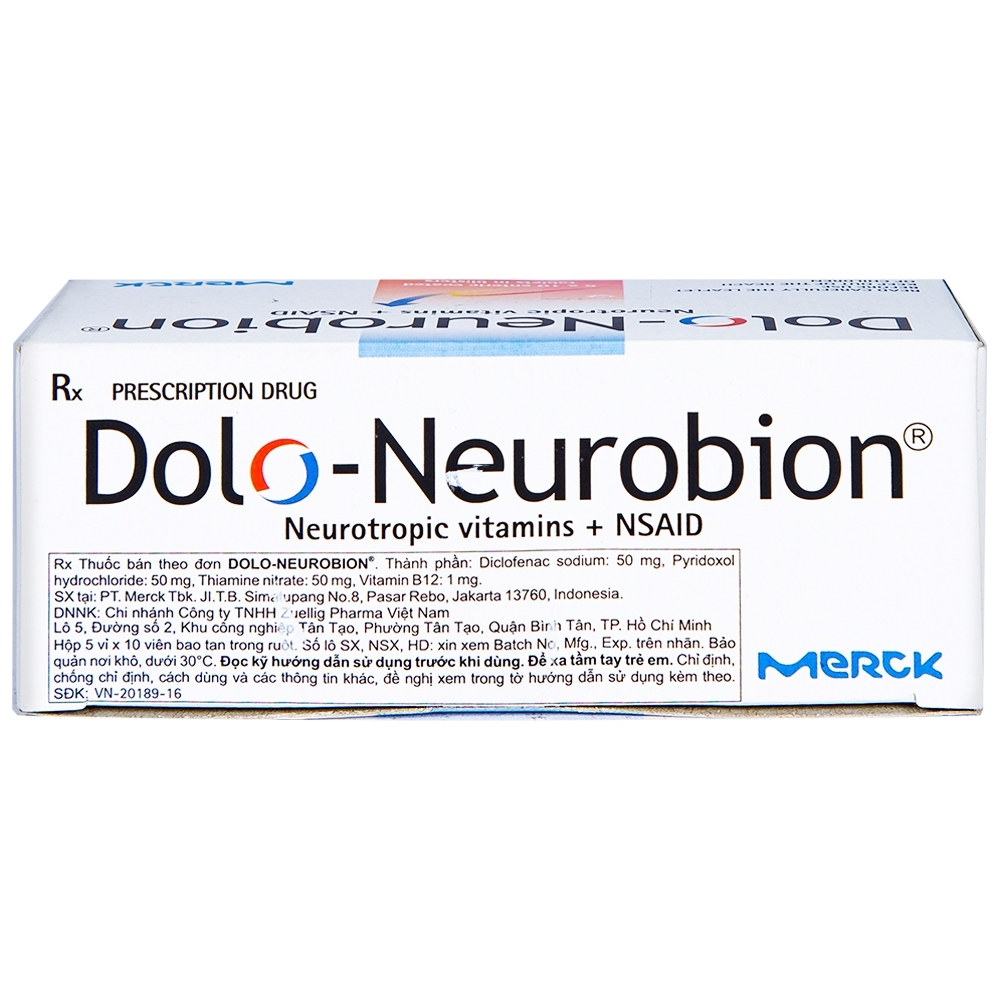 Hình ảnh Thuốc Dolo-Neurobion Merck giảm đau khớp, phong thấp (5 vỉ x 10 viên)