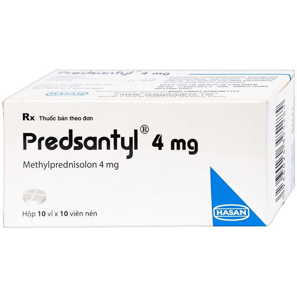 Hình ảnh Thuốc Predsantyl 4mg Hasan kháng viêm và miễn dịch (10 vỉ x 10 viên)